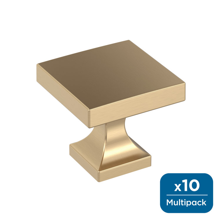 Champagne Bronze Brushed Square Cabinet Knob with Mounting Hardware