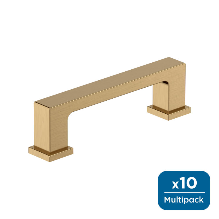 Champagne Bronze 3-inch Modern Bar Cabinet Pulls with Mounting Hardware