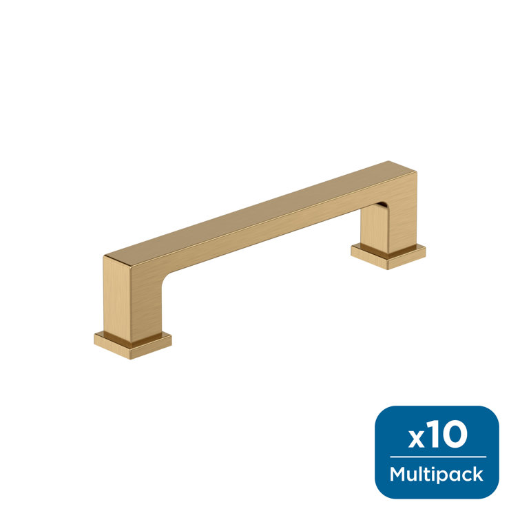 Champagne Bronze Modern Bar Cabinet Pulls with Mounting Hardware