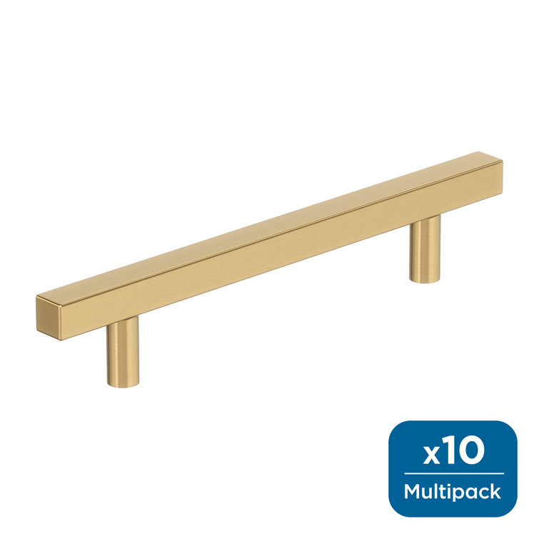 Champagne Bronze Modern Bar Cabinet Pulls, 10 Pack