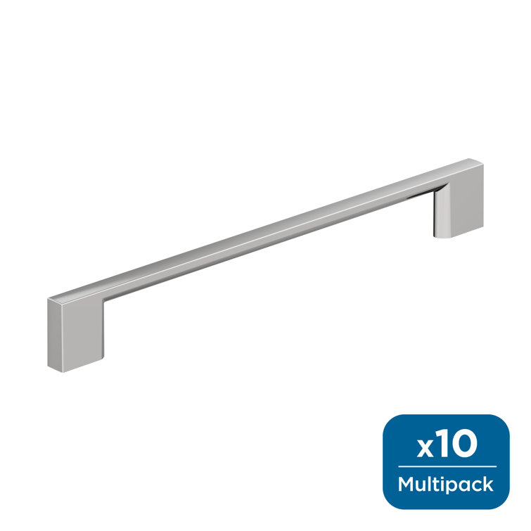 Polished Chrome Modern Cabinet Pulls with Mounting Hardware, 10 Pack