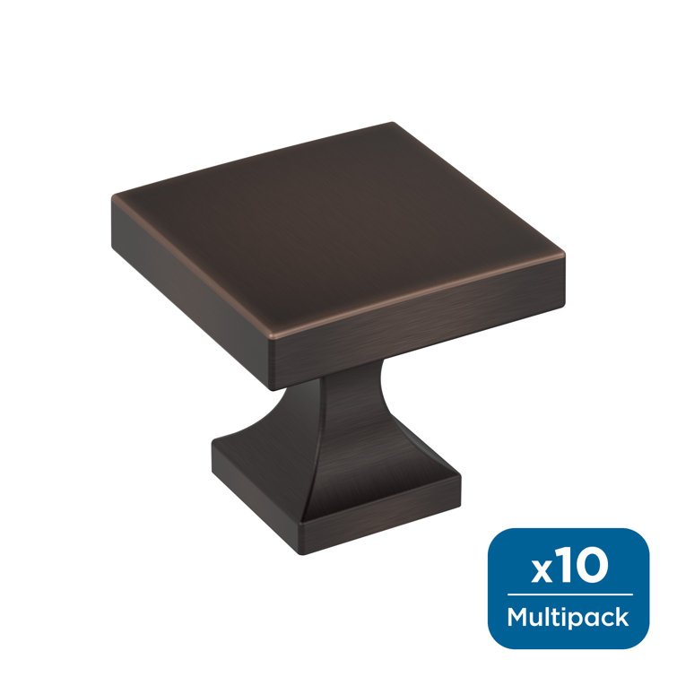 Oil Rubbed Bronze Square Cabinet Knob with Mounting Hardware