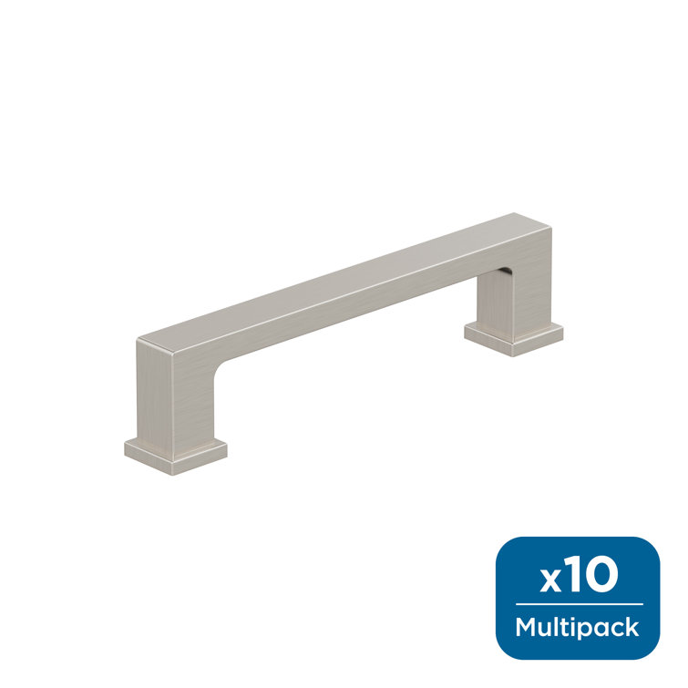 Satin Nickel 3-3/4 inch Modern Cabinet Pulls with Mounting Hardware