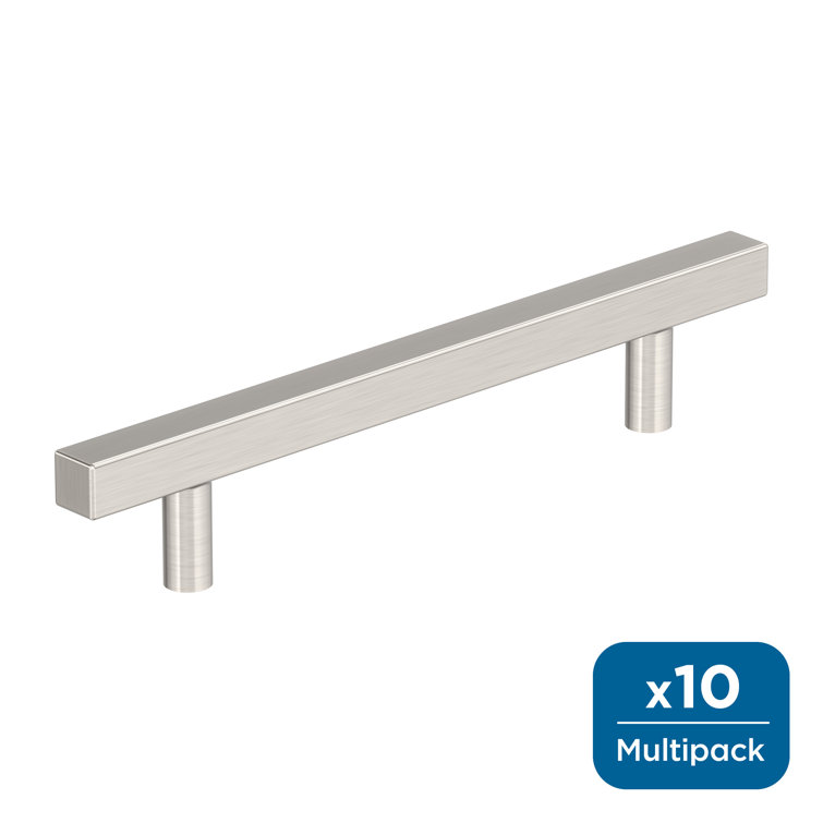 7.38 inch Brushed Nickel Modern Bar Pull with Mounting Hardware