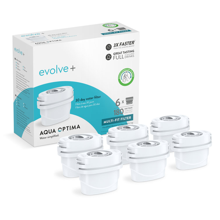 Aqua Optima Evolve+ Multi-Fit Replacement Water Filter Pack of 6