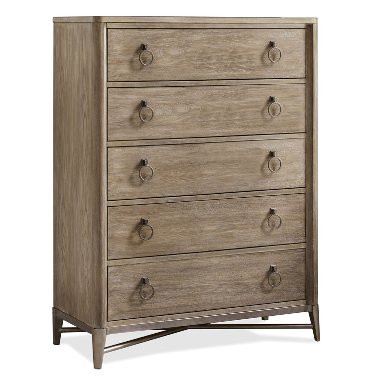 Natural Oak 5-Drawer Dresser with Felt Lined Drawers