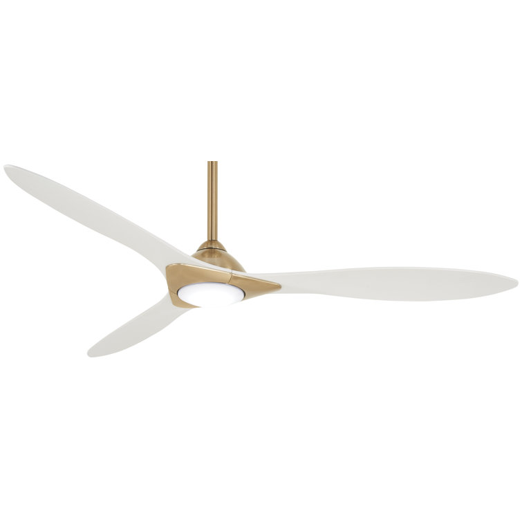 Soft Brass 60" Ceiling Fan with LED Light and Remote
