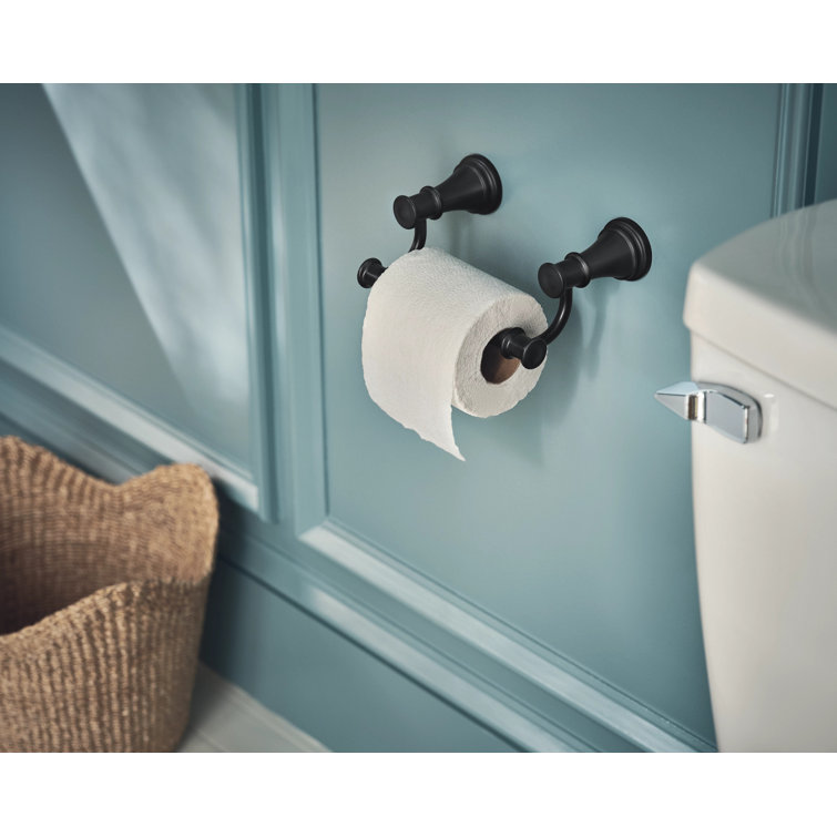 Belfield Matte Black Wall Mount Pivoting Toilet Paper Holder