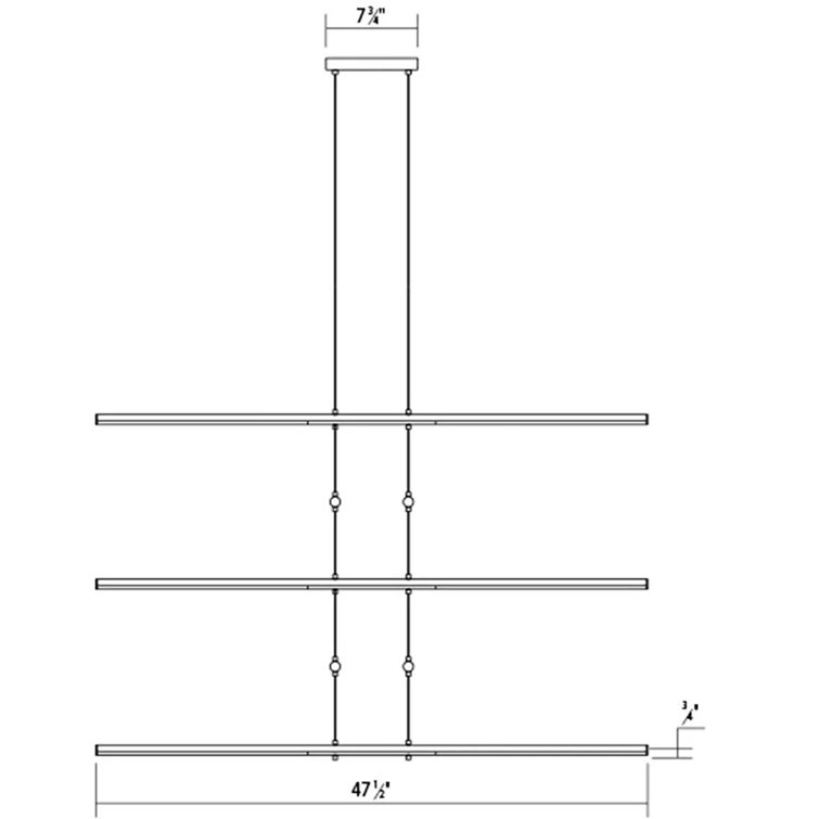 Satin White Tik-Tak 47.5'' Modern LED Tiered Chandelier
