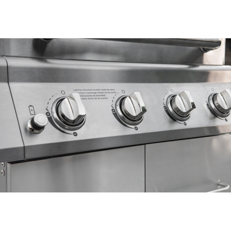 Nexgrill 4-Burner Stainless Steel Propane Gas Grill with Side Burner