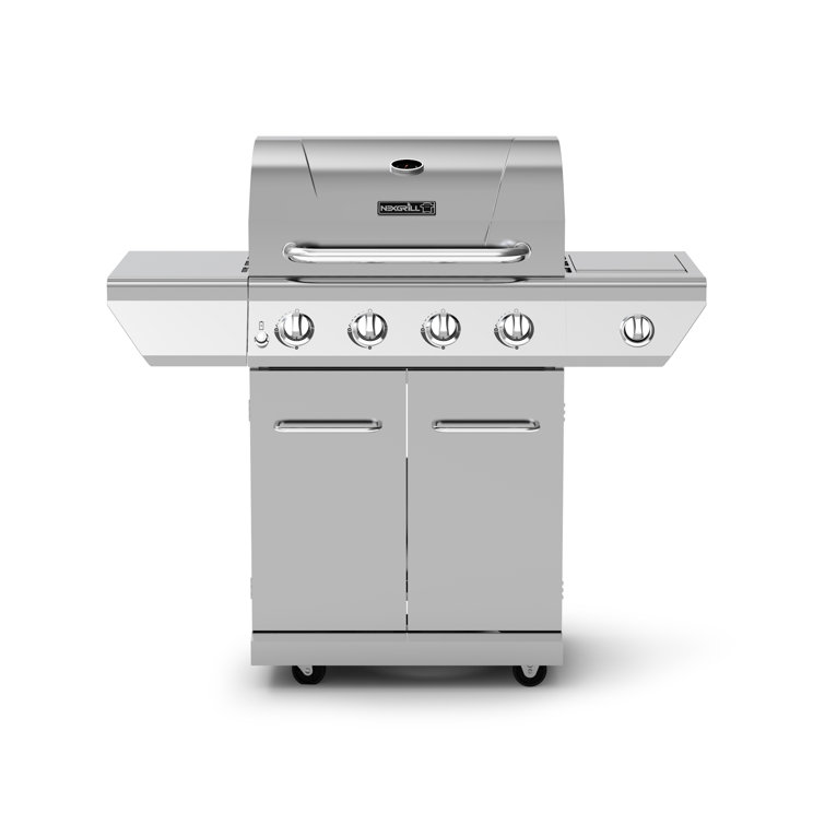 Nexgrill 4-Burner Stainless Steel Propane Gas Grill with Side Burner
