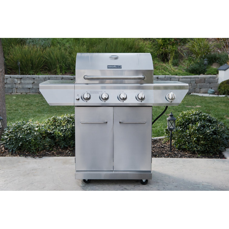 Nexgrill 4-Burner Stainless Steel Propane Gas Grill with Side Burner