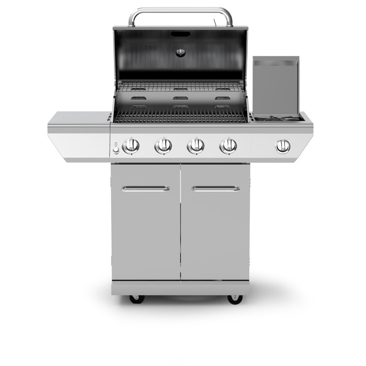 Nexgrill 4-Burner Stainless Steel Propane Gas Grill with Side Burner