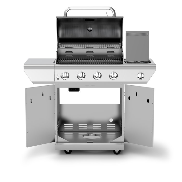 Nexgrill 4-Burner Stainless Steel Propane Gas Grill with Side Burner