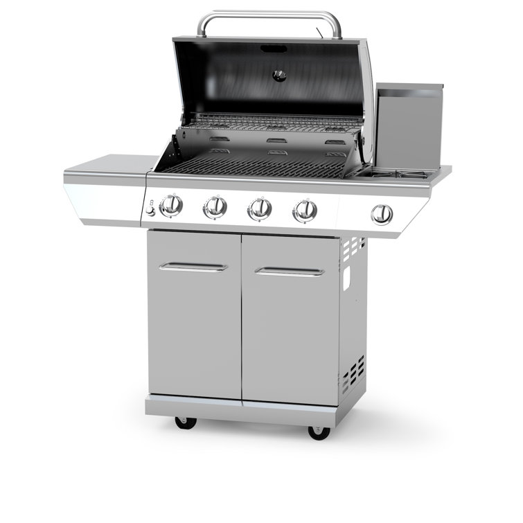 Nexgrill 4-Burner Stainless Steel Propane Gas Grill with Side Burner