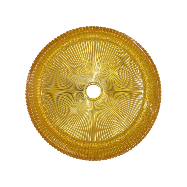 Gold Tempered Glass Circular Above-Counter Vessel Sink