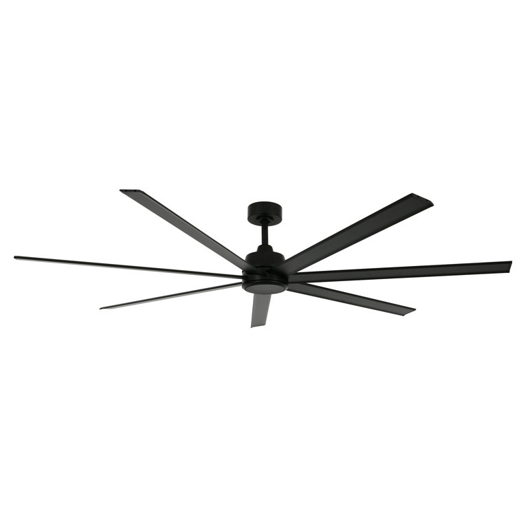 Atlanta 72-Inch Black Metal Ceiling Fan with LED Light and Remote Control