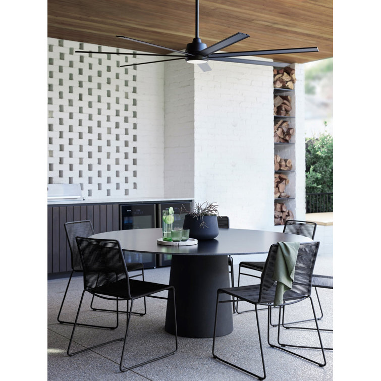 Atlanta 72-Inch Black Metal Ceiling Fan with LED Light and Remote Control