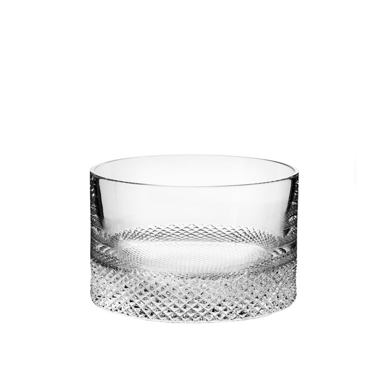Diamond Cut Crystal Ice Bucket with Textured Base