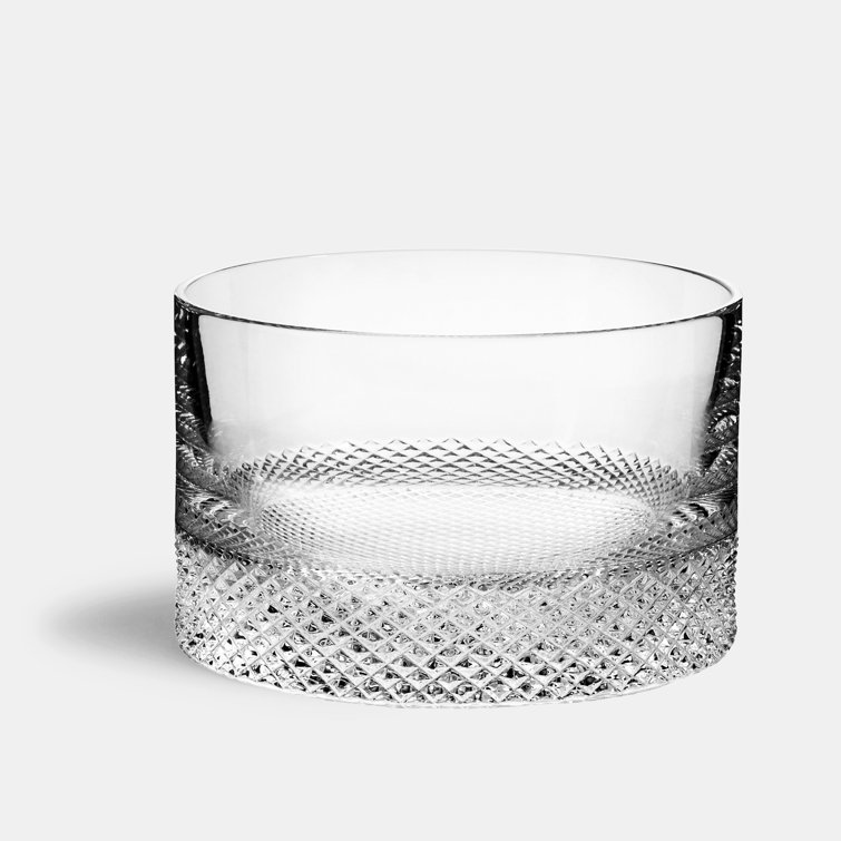 Diamond Cut Crystal Ice Bucket with Textured Base