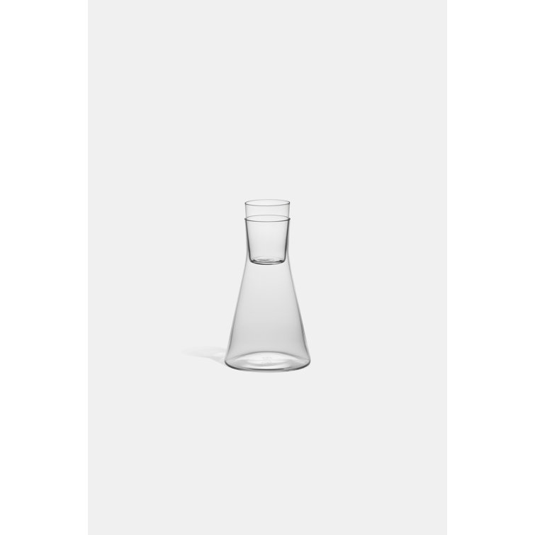 Mouth-Blown Crystal Carafe with Shot Glass Stopper