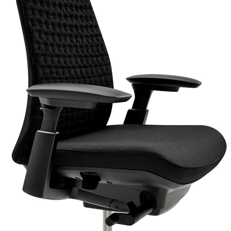 Charcoal Black Ergonomic Task Chair with Adjustable Arms and Aluminum Frame