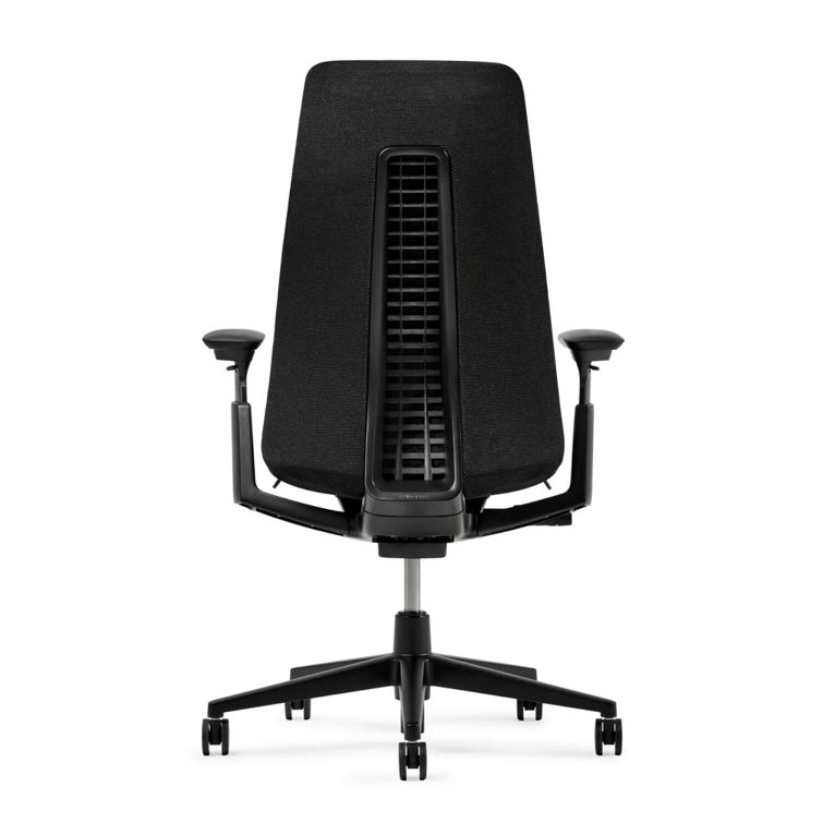 Charcoal Black Ergonomic Task Chair with Adjustable Arms and Aluminum Frame