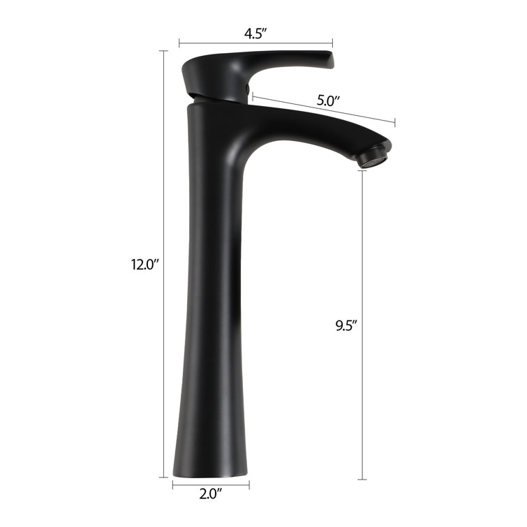 Matte Black Tall Single Handle Bathroom Faucet