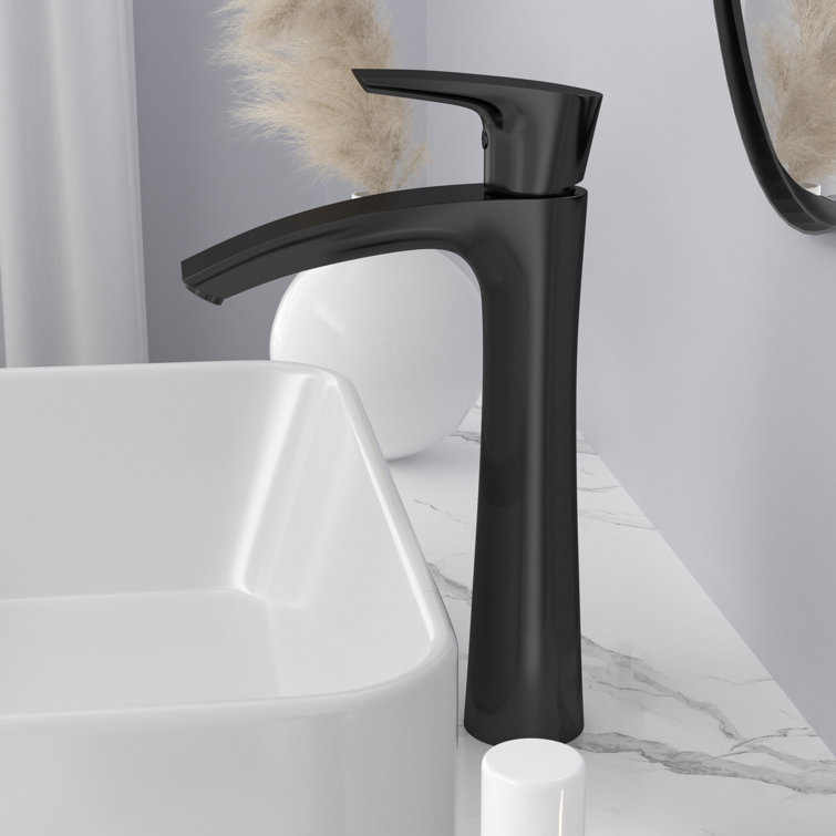 Matte Black Tall Single Handle Bathroom Faucet