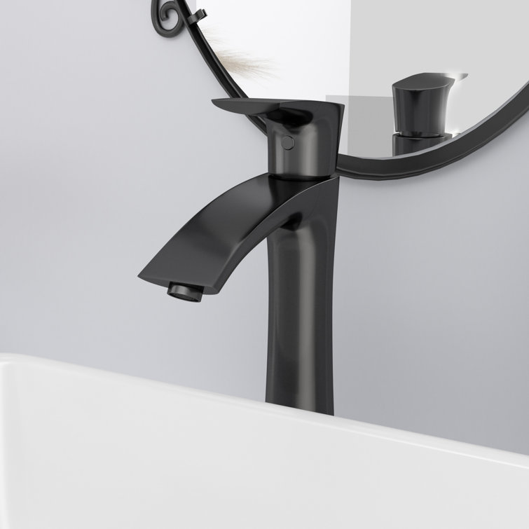 Matte Black Tall Single Handle Bathroom Faucet