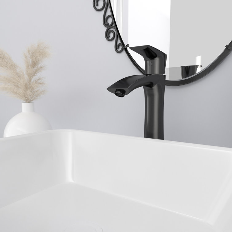 Matte Black Tall Single Handle Bathroom Faucet