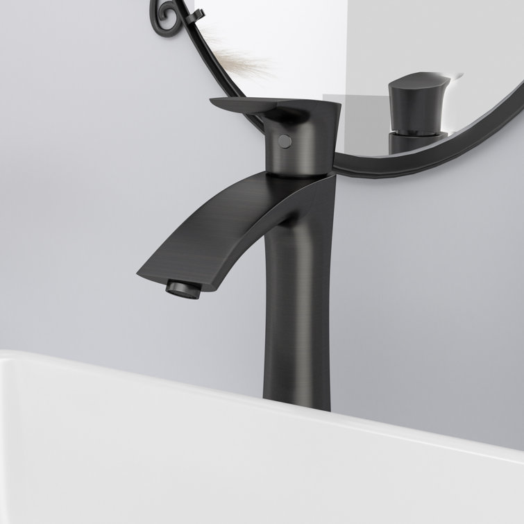 19" White Ceramic Rectangular Vessel Sink with Oil Rubbed Bronze Faucet
