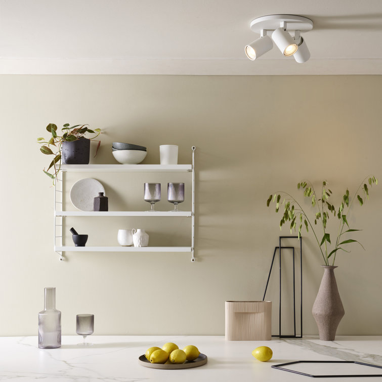 Ascoli Triple Round Textured White Metal Spotlight with Crystal Embellishment
