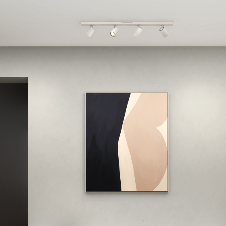 Contemporary Textured White Metal LED Spotlight Track, 35"