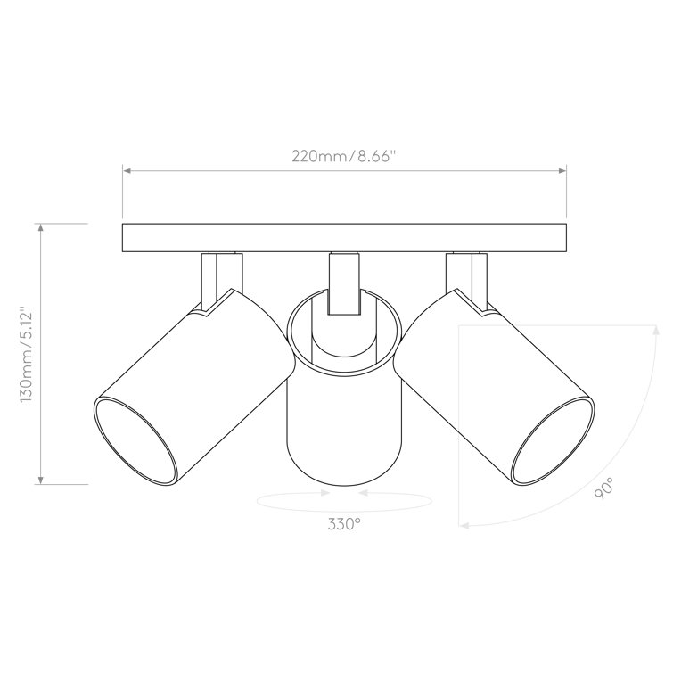 Sleek Bronze 3-Light LED Spotlight Flush Mount for Indoor Use