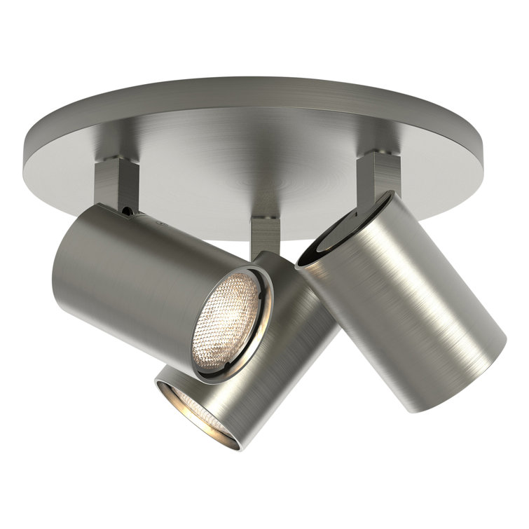 Contemporary Triple Spotlight Ceiling Mount in Matt Nickel