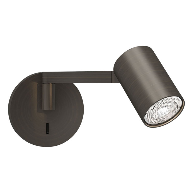 Bronze Adjustable Swing Arm Wall Sconce with Cylindrical Lamp