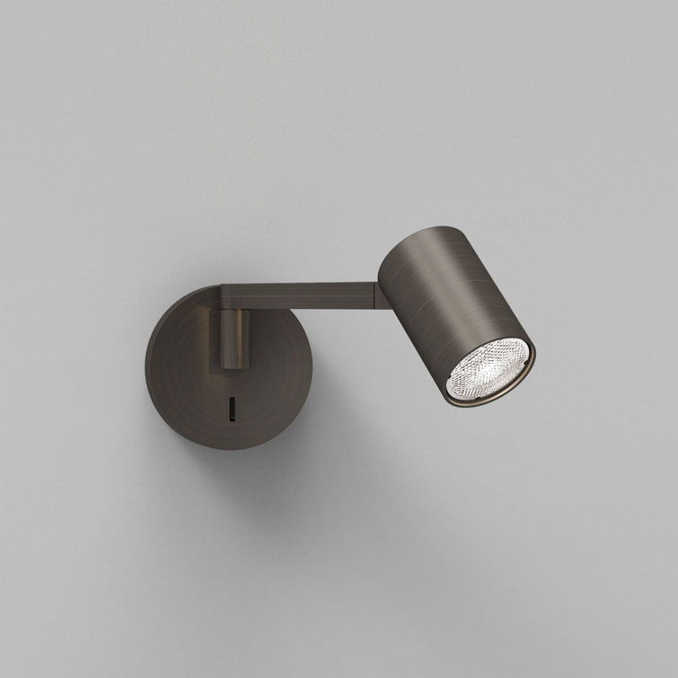 Bronze Adjustable Swing Arm Wall Sconce with Cylindrical Lamp