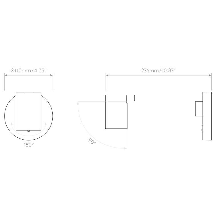 Bronze Adjustable Swing Arm Wall Sconce with Cylindrical Lamp