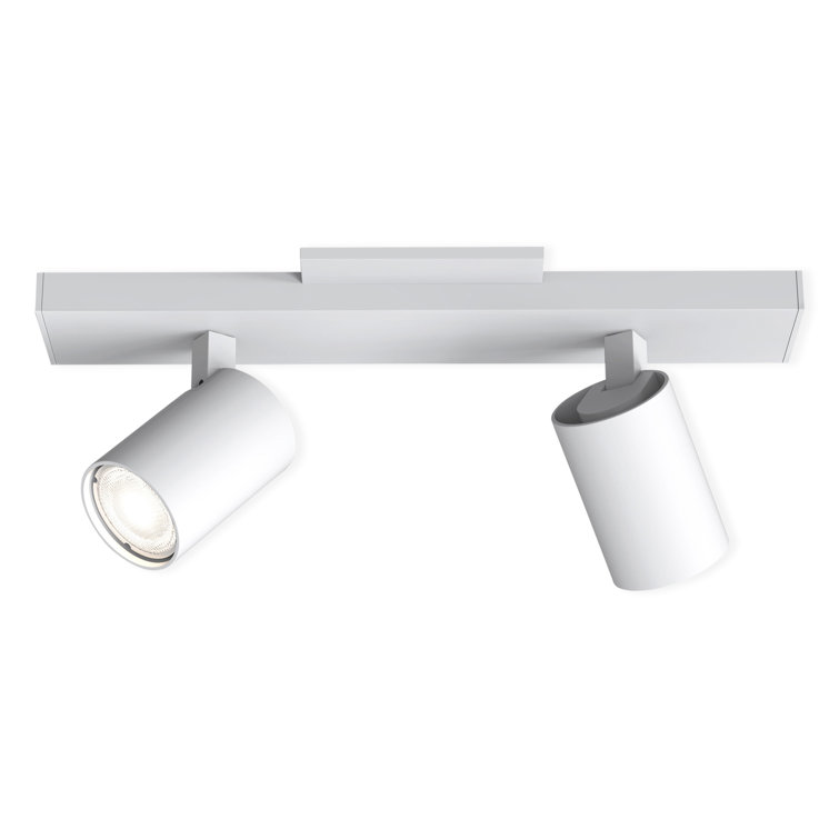 Twin Cylinder Semi Flush Spotlight in Textured White with Energy Efficient LED