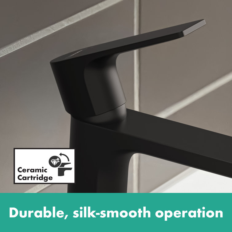 Matte Black Single Hole Bathroom Faucet with Pop-Up Drain
