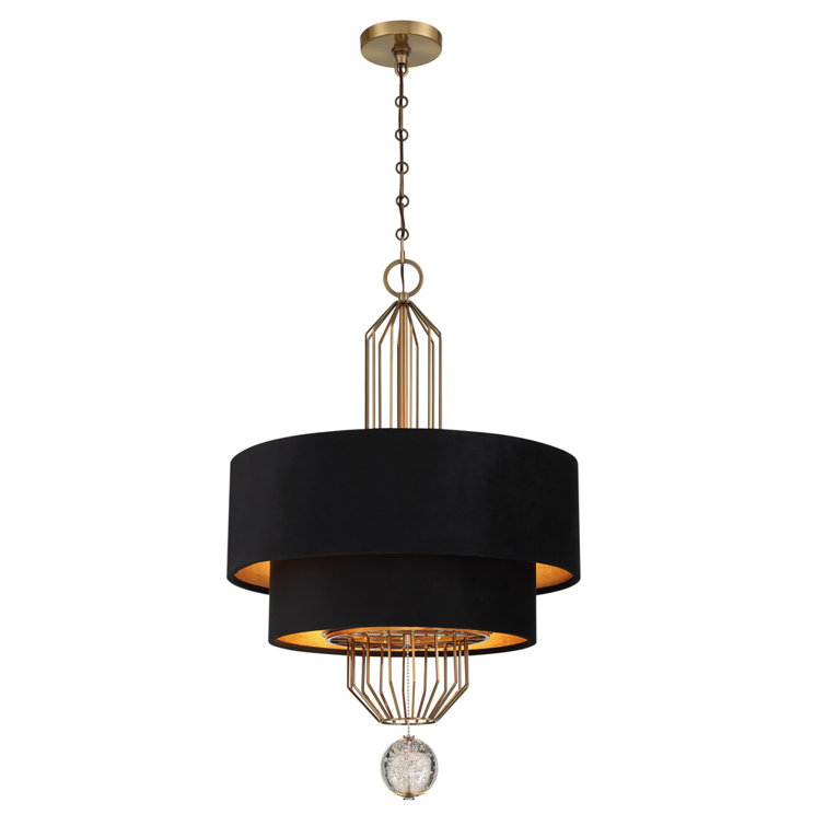 Grandeur 8-Light Aged Antique Brass Drum Chandelier