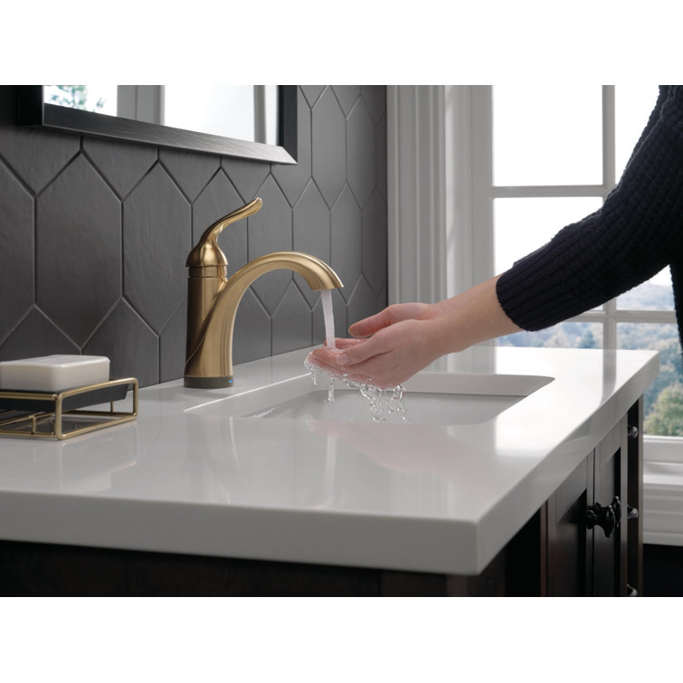 Elegant Single Hole Zinc Bathroom Faucet in Champagne Bronze