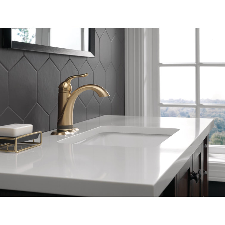 Elegant Single Hole Zinc Bathroom Faucet in Champagne Bronze