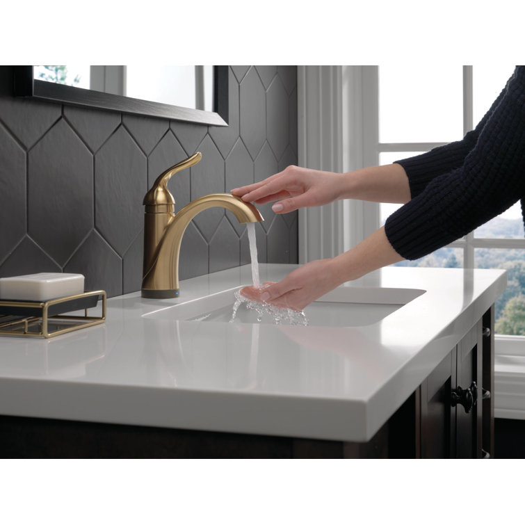 Elegant Single Hole Zinc Bathroom Faucet in Champagne Bronze