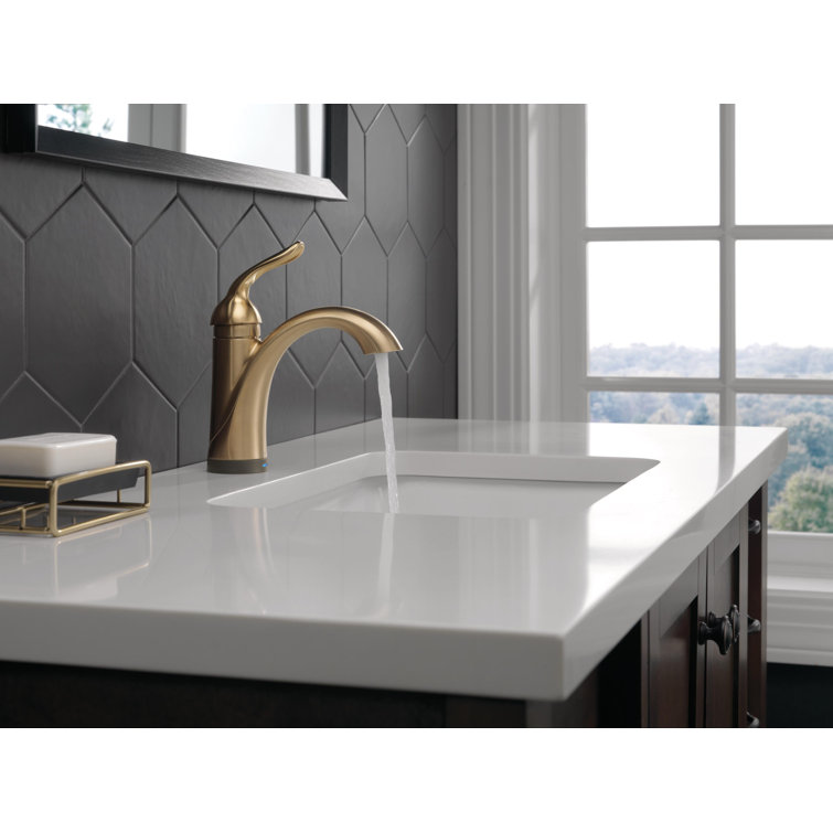 Elegant Single Hole Zinc Bathroom Faucet in Champagne Bronze