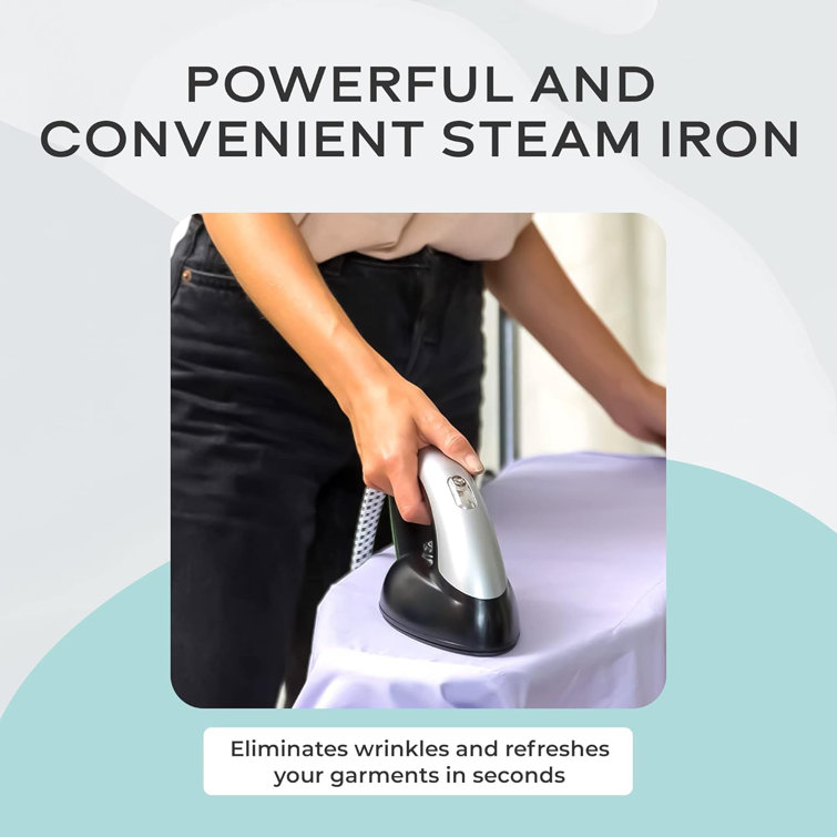 Black and Silver All-in-One Garment Steamer with Ironing Board