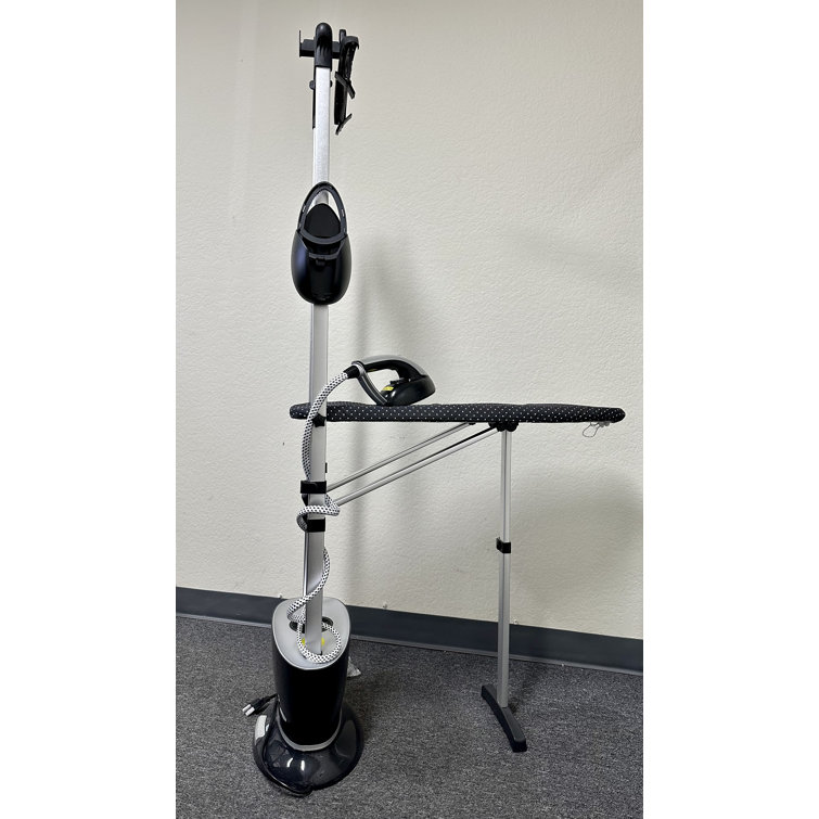 Black and Silver All-in-One Garment Steamer with Ironing Board