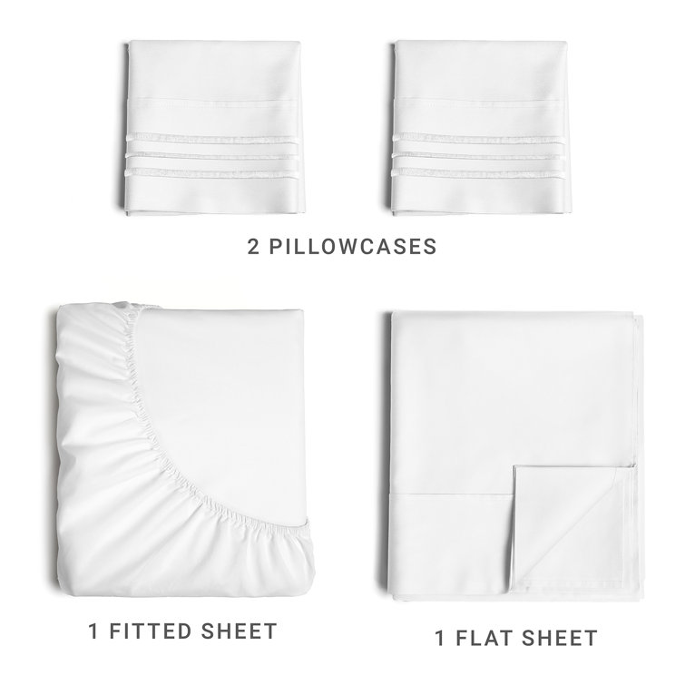 White Full Deep Pocket Microfiber Sheet Set