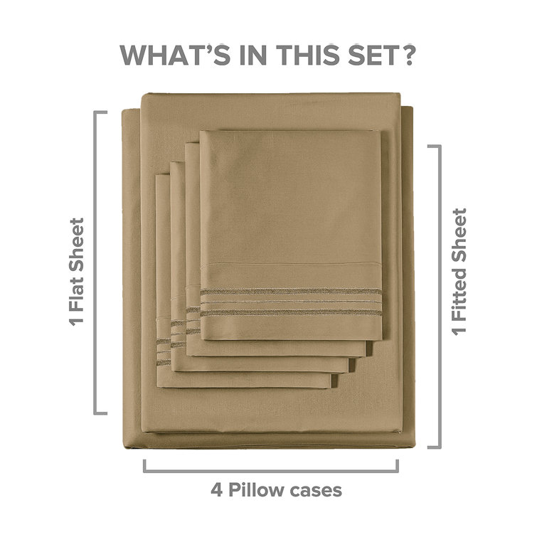 King Beige Microfiber Deep Pocket Sheet Set